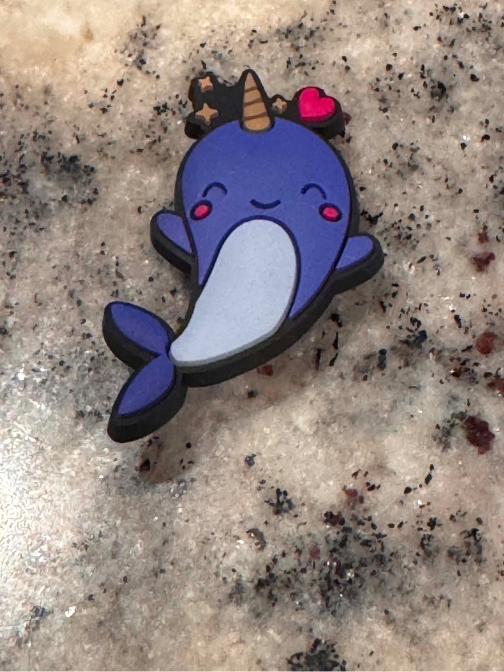 CROCS Purple Narwhal Jibbitz Charm with Pink Heart